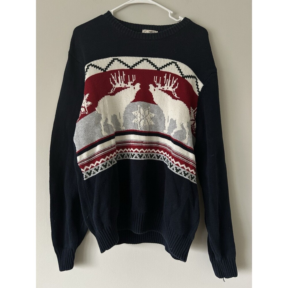 Dockers Men’s Cotton Winter Nordic Grandpacore Theme Knit Sweater Size Large